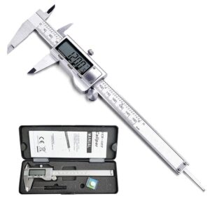 digital caliper, caliper measuring tool with stainless steel, electronic micrometer caliper with large lcd screen, auto-off feature, inch and millimeter conversion (6 inch/150 mm)