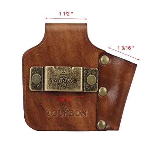 Tourbon Leather Measuring Tape Screwdriver Holder Pocket Hitch Tool Holster Brown