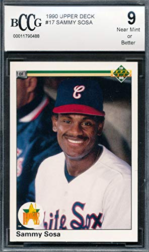 1990 Upper Deck #17 Sammy Sosa Rookie Card Graded BCCG 9