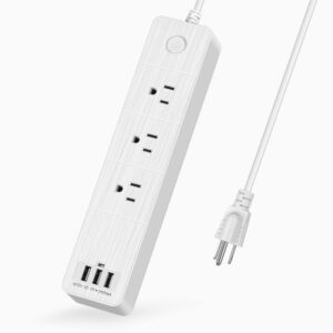 phocar surge protector power strip, extension cord with multi outlets and usb ports, wall mount, 6ft cord, indoor use, wall adapter power charging expander, outlet extension for home, office, dorm