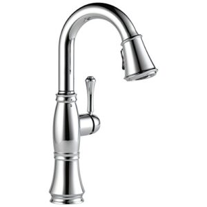 delta faucet 9997-ar-pr-dst single handle pulldown bar faucet pull-down prep, lumicoat arctic stainless
