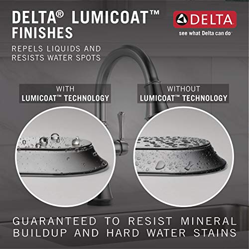 DELTA FAUCET 9997-AR-PR-DST Single Handle Pulldown Bar Faucet Pull-Down Prep, Lumicoat Arctic Stainless