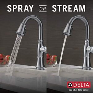 DELTA FAUCET 9997-AR-PR-DST Single Handle Pulldown Bar Faucet Pull-Down Prep, Lumicoat Arctic Stainless