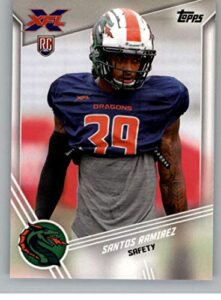 2020 topps xfl #89 santos ramirez rc rookie seattle dragons football trading card