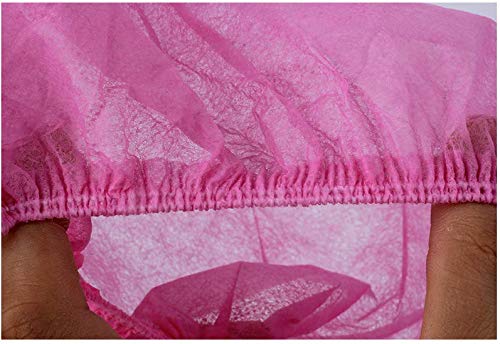 Disposable Shoe Covers 100PCS Non-Slip Durable Indoor Boot Overshoes Protector Thicked Non-Woven Shoe Covers for Carpet Floor Protection Construction Offices One Size Fits All (Pink)