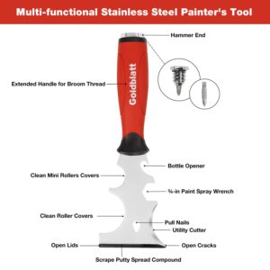 Goldblatt Drywall Hand Tool Kit - Stainless Steel Joint Knife, Taping Knives, Paniter Scraper, Mud Pan