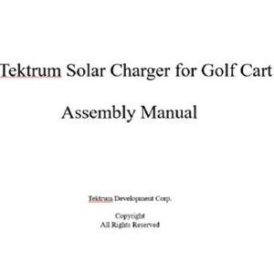 Tektrum Universal 400 watt 400w 48v Solar Panel Battery Charger Kit for Golf Cart - Charge While Driving, Save Electricity Bill, Extend Battery Life, Emergency