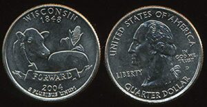 united states. quarter [25 cents]. 2004.d (coin km#359. unc) wisconsin # art.cn00002