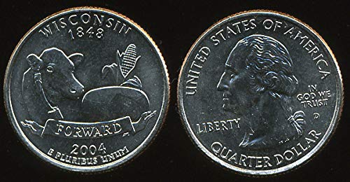 United States. Quarter [25 Cents]. 2004.D (Coin KM#359. UNC) Wisconsin # Art.CN00002