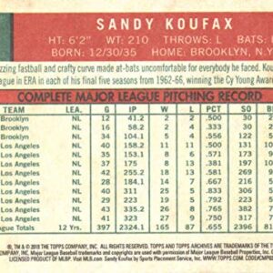 2018 Topps Archives #25 Sandy Koufax Brooklyn Dodgers MLB Baseball Trading Card