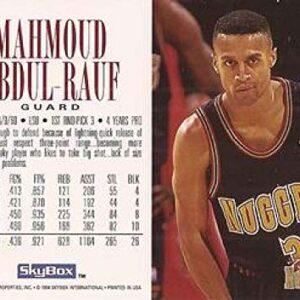 1994-95 Skybox Premium Basketball #40 Mahmoud Abdul-Rauf Denver Nuggets Official NBA Properties Trading Card