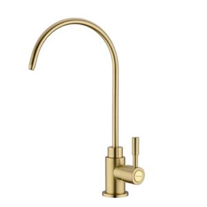 fonveth drinking water faucet, upgrade brushed gold single handle solid brass kitchen bar sink drinking water faucet, water filtration faucet