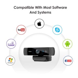 VIOFO 1080P Webcam with Microphone, Privacy Cover, Rotatable Clip, Computer HD Streaming Web Camera, USB Web Cam for Laptop Desktop PC Live Streaming Video Calling Recording Gaming Conferencing
