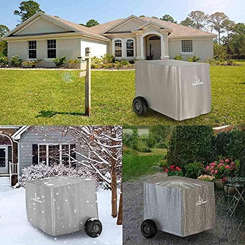 Cover Geny 100% Waterproof Generator Cover Heavy Duty Weather/UV Resistant Generator Covers 32 x 24 x 24 inch,for Universal Portable Generators 5000-10,000 Watt, Grey (32" L x 24" W x24 H)