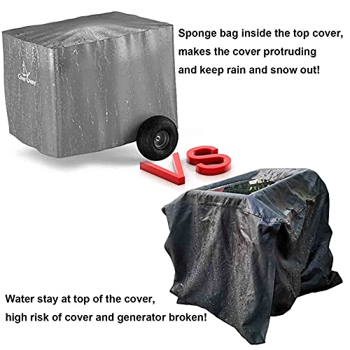 Cover Geny 100% Waterproof Generator Cover Heavy Duty Weather/UV Resistant Generator Covers 32 x 24 x 24 inch,for Universal Portable Generators 5000-10,000 Watt, Grey (32" L x 24" W x24 H)