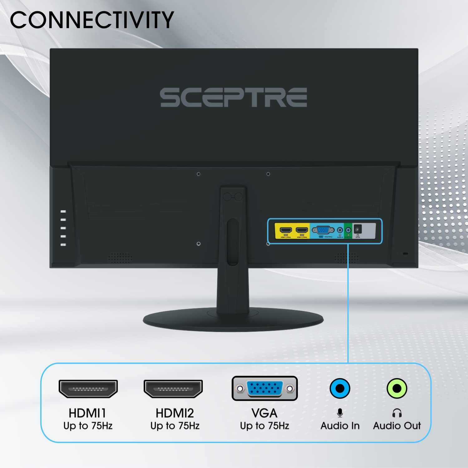 Sceptre IPS 24-Inch Business Computer Monitor 1080p 75Hz with HDMI VGA Build-in Speakers, Machine Black (E248W-FPT)