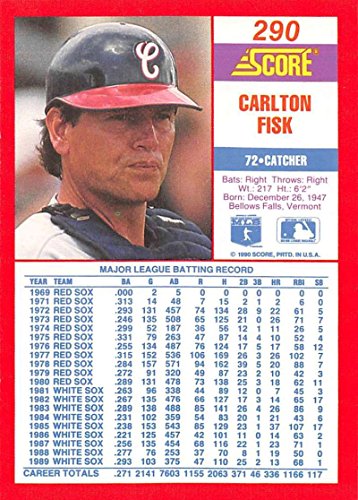 Baseball MLB 1990 Score #290 Carlton Fisk #290 NM White Sox