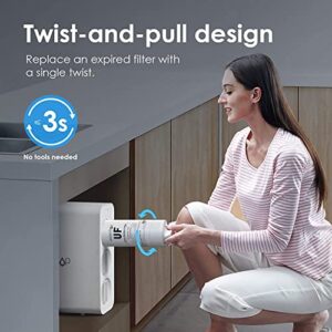 Waterdrop TSUF Ultra-Filtration Under Sink Water Filter, Replacement for Waterdrop TSU-W 3-Stage Ultra-Filtration Under Sink Water Filter System, 0.01 Micron, 4000 Gallons High Capacity. 1 Pack