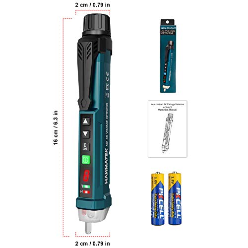 Auroland Non-Contact Voltage Tester with 9 Gear Adjustable Sensitivity Voltage Detector Pen AC Circuit Tester Tool LCD Display LED Flashlight Buzzer Alarm Range12V-1000V & Live/Null Wire Judgment AC1