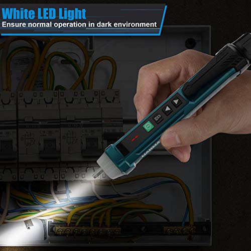 Auroland Non-Contact Voltage Tester with 9 Gear Adjustable Sensitivity Voltage Detector Pen AC Circuit Tester Tool LCD Display LED Flashlight Buzzer Alarm Range12V-1000V & Live/Null Wire Judgment AC1