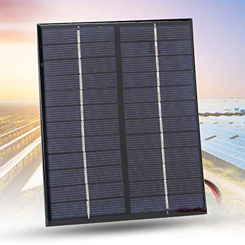 Alomejor Solar Panel 2W 12V Polycrystalline Silicon DIY Portable High Efficiency Solar Module with Clip for Outdoor Emergency Charging