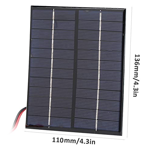 Alomejor Solar Panel 2W 12V Polycrystalline Silicon DIY Portable High Efficiency Solar Module with Clip for Outdoor Emergency Charging