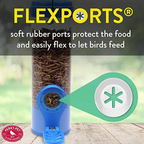 Perky-Pet 388F Dried Mealworm Bird Feeder with Flexports