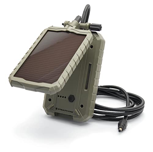 Stealth Cam Durable Sol-Pak Solar Battery Pack | 12V Solar Power Panel, 3000 MAH Rechargeable Battery & 10ft Insulated Cable | Compatible with All Wireless/Cellular Trail Cameras