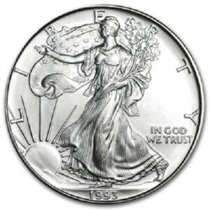 1993 - american silver eagle .999 fine silver with our certificate of authenticity dollar uncirculated