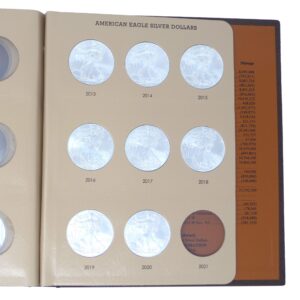 2011-2020 silver eagle 10 coin starter set in dansco deluxe american eagle silver dollar album #7181 uncirculated