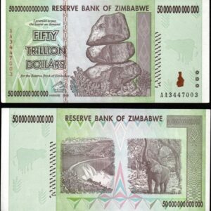 2008 - Reserve Bank of Zimbabwe 50 Trillion Dollar Seller Uncirculated