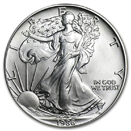 1986 - American Silver Eagle .999 Fine Silver with Our Certificate of Authenticity Dollar Uncirculated