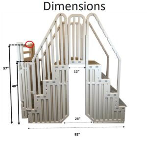 Confer Entry System for Above Ground Pools | Various Step Colors (Warm Gray with Blue), Plastic