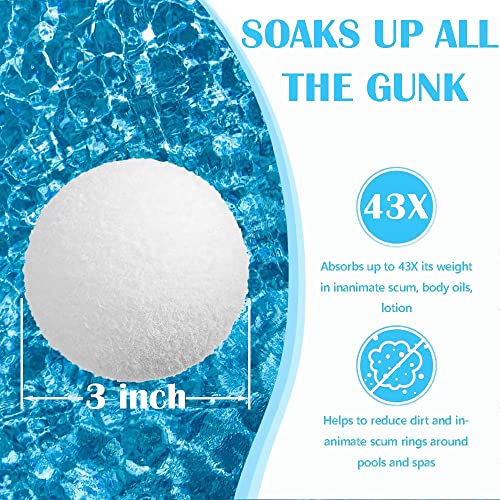 Scum Eliminating Ball, Oil Absorbing Sponge for Swimming Pools, Hot Tub, and Spas, Reusable