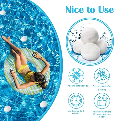 Scum Eliminating Ball, Oil Absorbing Sponge for Swimming Pools, Hot Tub, and Spas, Reusable