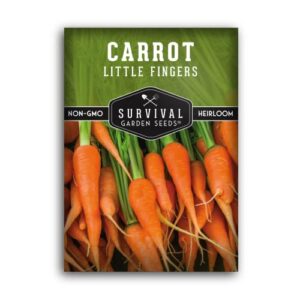survival garden seeds - little fingers carrot seed for planting - packet with instructions to plant and grow delicious baby carrots in your home vegetable garden - non-gmo heirloom variety - 1 pack