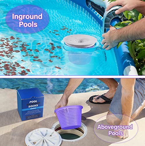 30-Pack of Pool Skimmer Socks, Ultra Fine Mesh Filter Sock Net for Skimmer Baskets, Skimmers Cleans Debris and Leaves for In-Ground and Above Ground Pools