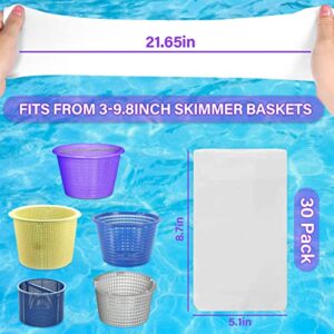 30-Pack of Pool Skimmer Socks, Ultra Fine Mesh Filter Sock Net for Skimmer Baskets, Skimmers Cleans Debris and Leaves for In-Ground and Above Ground Pools