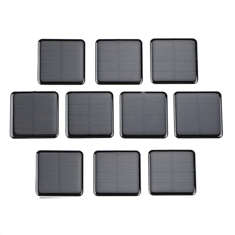 SUNYIMA 10pcs Mini Monocrystalline Solar Cells Solar System Kit 50mm X 50mm/1.96" X 1.96" 2V 160MA for DIY Charge Solar Panels