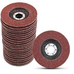 20 pack 4-1/2 inch flap disc 60 grit grinder sanding disc 4.5 inch grinding wheels and sanding discs for angle grinder, type #27 aluminum oxide abrasives flap sanding wheels (4-1/2" x 7/8")
