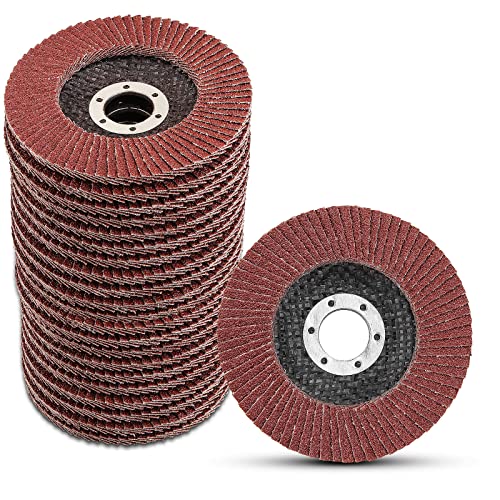 20 Pack 4-1/2 Inch Flap Disc 60 Grit Grinder Sanding Disc 4.5 Inch Grinding Wheels and Sanding Discs for Angle Grinder, Type #27 Aluminum Oxide Abrasives Flap Sanding Wheels (4-1/2" x 7/8")