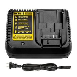 antrobut replacement fast battery charger dcb118 for dewalt 20v max battery charger for dewalt battery dcb205 dcb204 dcb206 dcb200 dcb201 dcb203 replace dcb107 dcb112 dcb115 dcb105