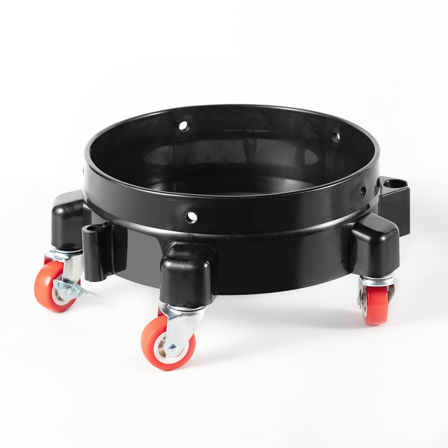 SGCB Pro 11.5 Inch Bucket Dolly, Removable Rolling Bucket Dolly Easy Push 5 Roll Swivel Casters to Move 360 Degree Turning for 5 Gallon Buckets Car Wash System Detailing Smoother Maneuvering, Black