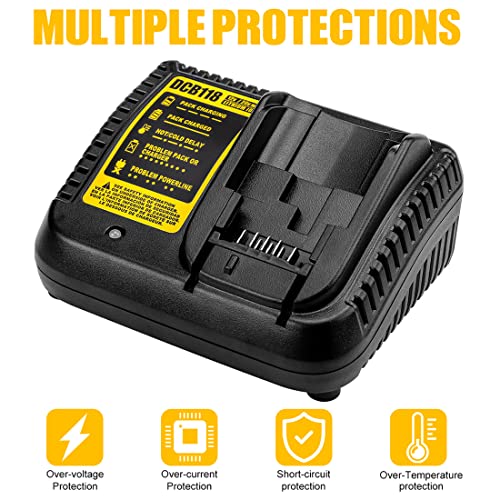 ANTRobut Replacement Fast Battery Charger DCB118 for Dewalt 20V MAX Battery Charger for Dewalt Battery DCB205 DCB204 DCB206 DCB200 DCB201 DCB203 Replace DCB107 DCB112 DCB115 DCB105