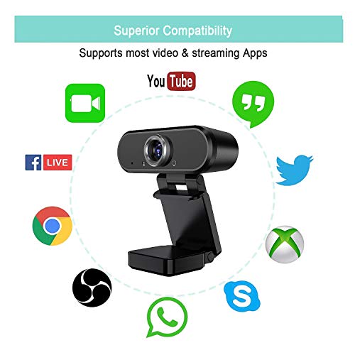 Youlisn 1080P Webcam with Microphone, USB Webcam Streaming Computer External Web Camera for PC Laptop, Computer Camera Suitable for Video Calling Conferencing Recording