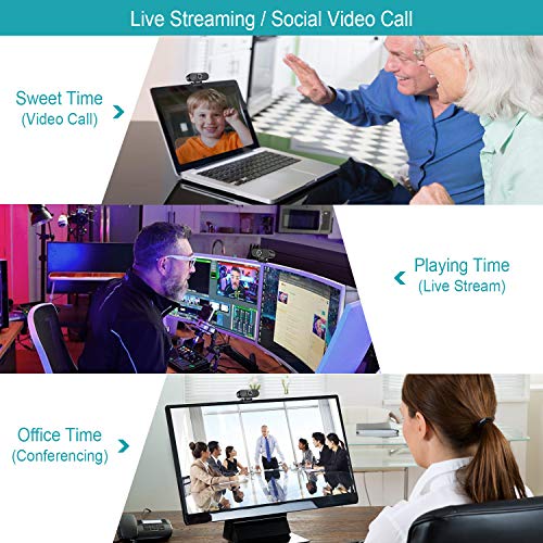 Youlisn 1080P Webcam with Microphone, USB Webcam Streaming Computer External Web Camera for PC Laptop, Computer Camera Suitable for Video Calling Conferencing Recording
