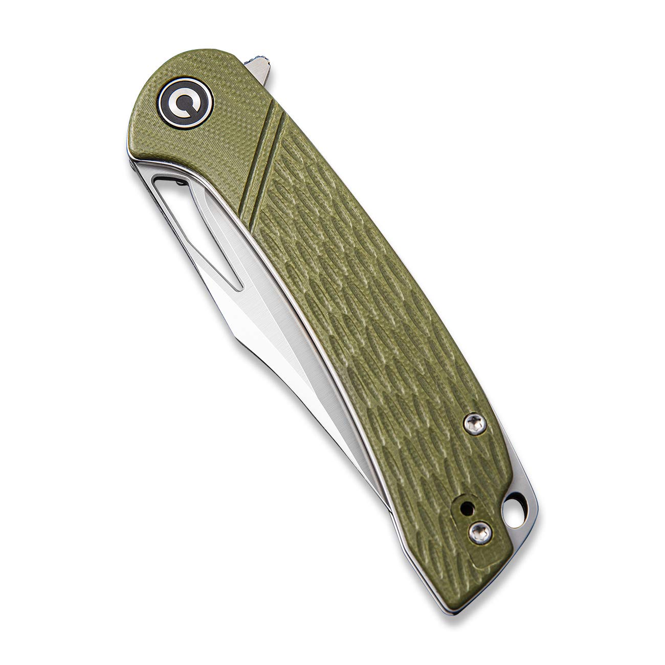 CIVIVI Dogma Pocket knife for EDC, Satin D2 Blade, G10 Handle, Liner Lock, Ball Bearings Pivot,Flipper Opening Utility Knife with Reversible Deep Carry Pocket Clip C2005A (OD Green)