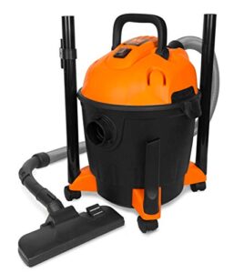 wen vc4710 10-amp 5-gallon portable hepa wet/dry shop vacuum and blower with 0.3-micron filter, hose, and accessories,orange