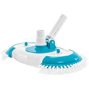 u.s. pool supply 16" weighted pool vacuum head with nylon side bristles, swivel hose connection, ez clip handle - connect 1-1/4", 1-1/2" hose - scrub clean, remove debris - safe for vinyl lined pools