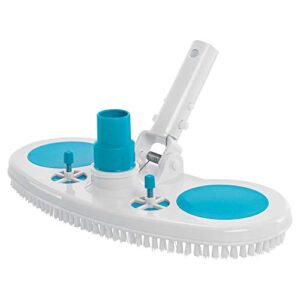 u.s. pool supply 13" weighted pool vacuum head with nylon bristles, swivel hose connection, ez clip handle - connect 1-1/4" or 1-1/2" hose - removes debris, cleans floors - safe for vinyl lined pools
